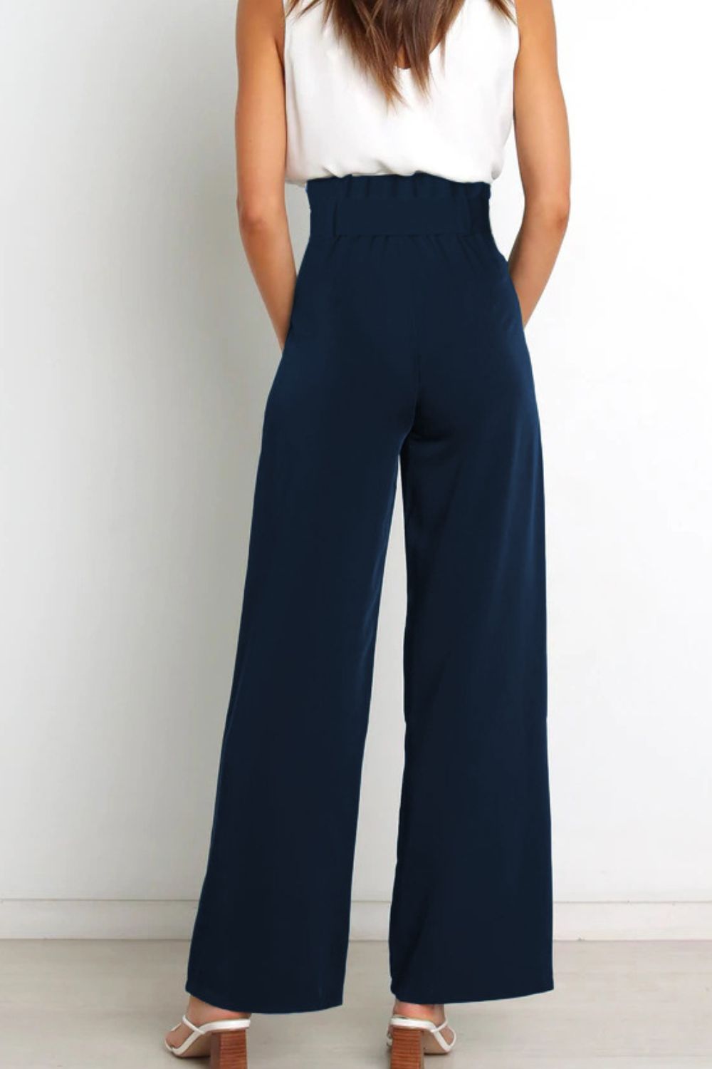 Elise | Elegante Palazzo Broek Met Strikceintuur