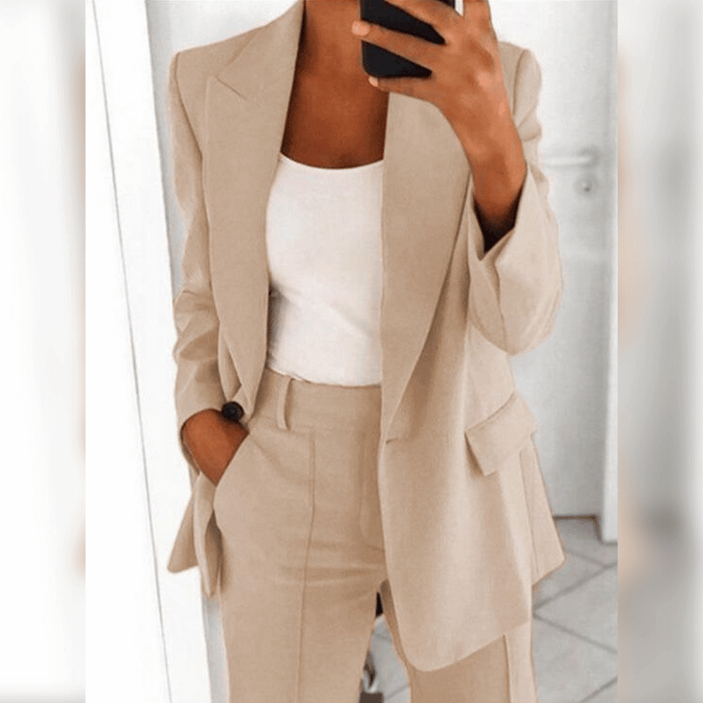 Elegante lange getailleerde blazer voor dames – zachte stoffen bovenkleding
