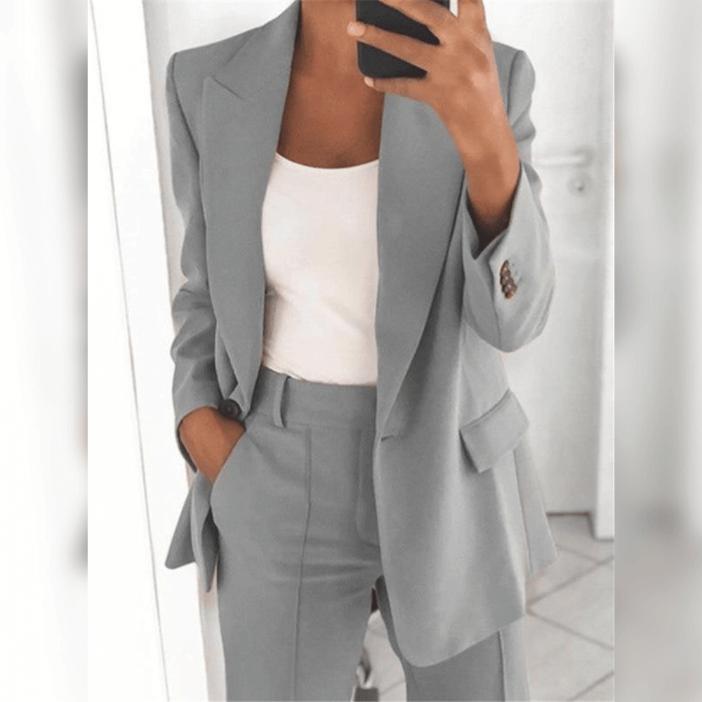 Elegante lange getailleerde blazer voor dames – zachte stoffen bovenkleding