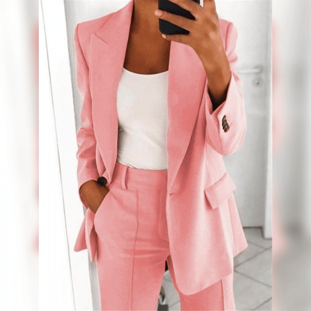 Elegante lange getailleerde blazer voor dames – zachte stoffen bovenkleding