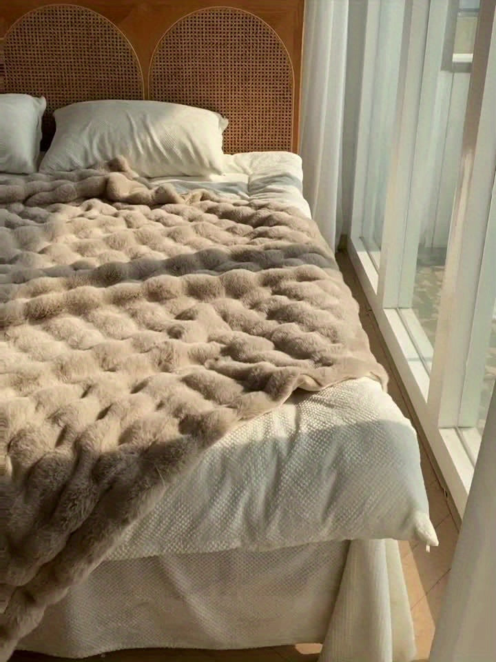Esther | Zachte Plaid Deken Met Reliëfpatroon
