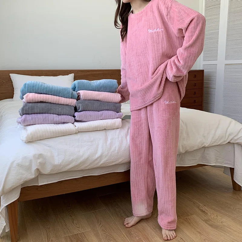 Eva | Comfortabele koraalfleece pyjama set 2