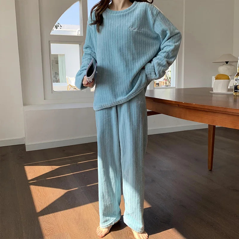 Eva | Comfortabele koraalfleece pyjama set 3