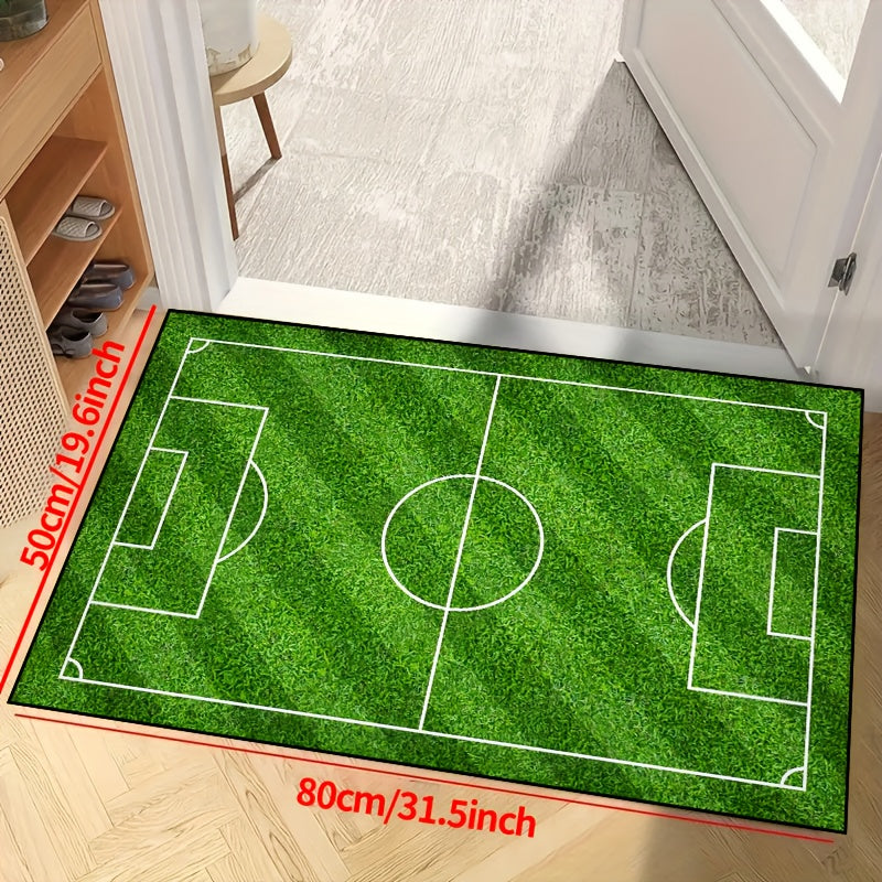 Evy | Sportief Vloerkleed Met Veldprint