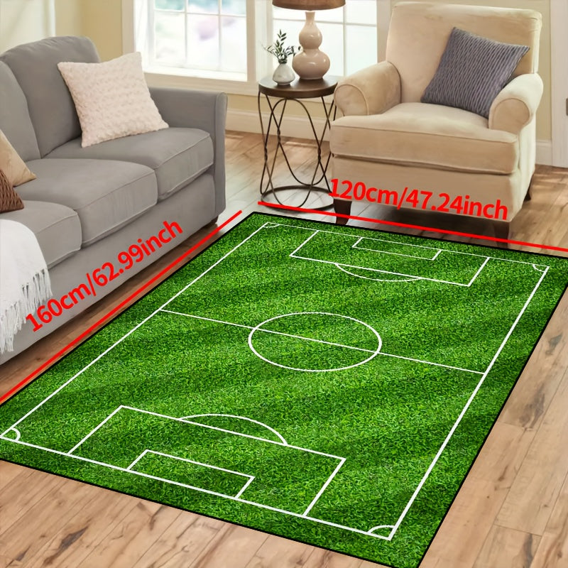 Evy | Sportief Vloerkleed Met Veldprint