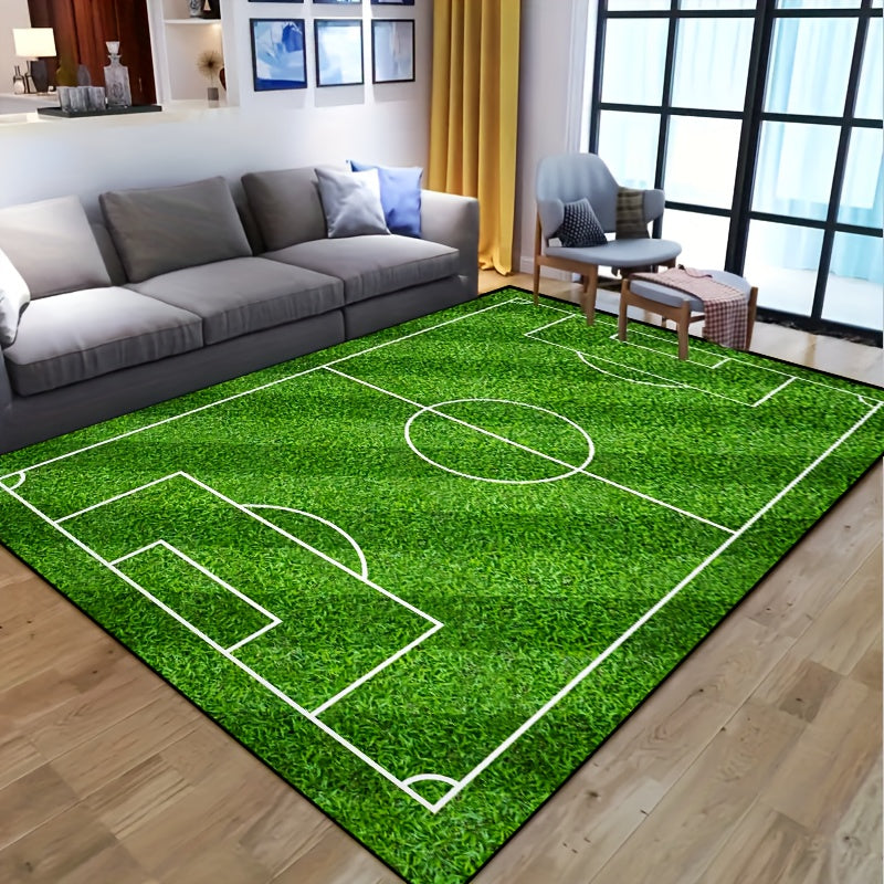 Evy | Sportief Vloerkleed Met Veldprint