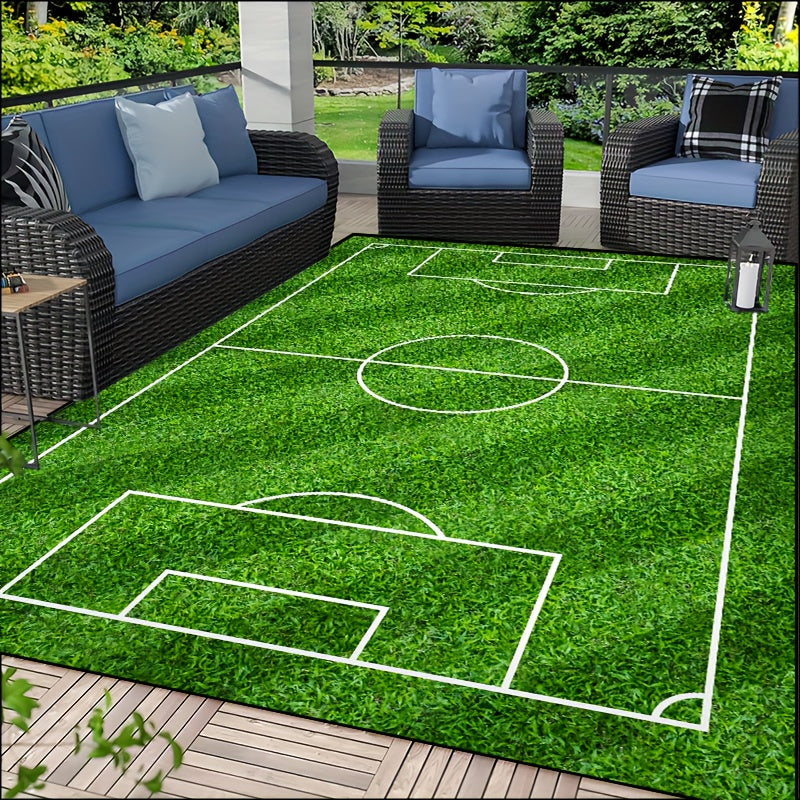 Evy | Sportief Vloerkleed Met Veldprint