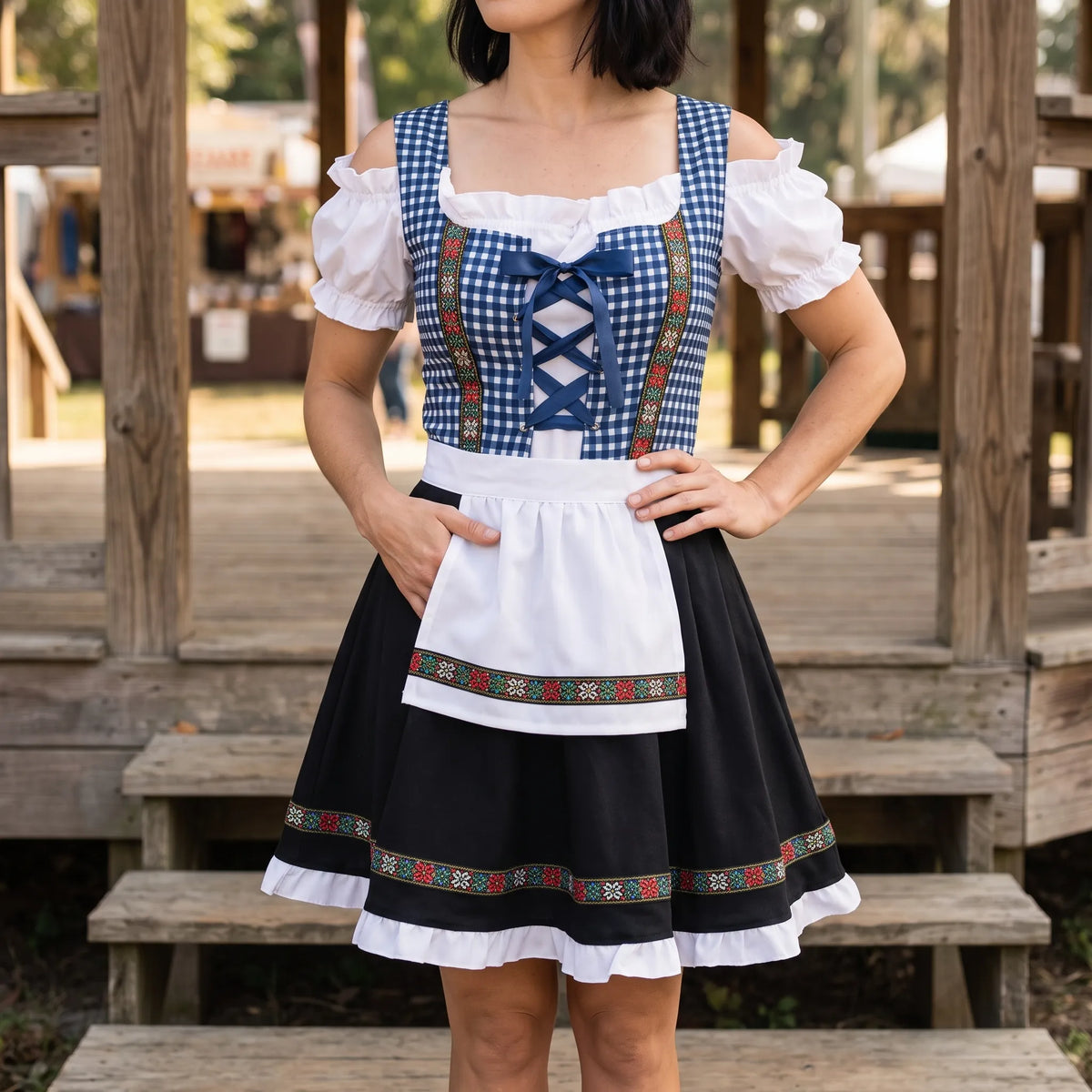 Fayen | Traditionele Dirndl Jurk Met Ruches