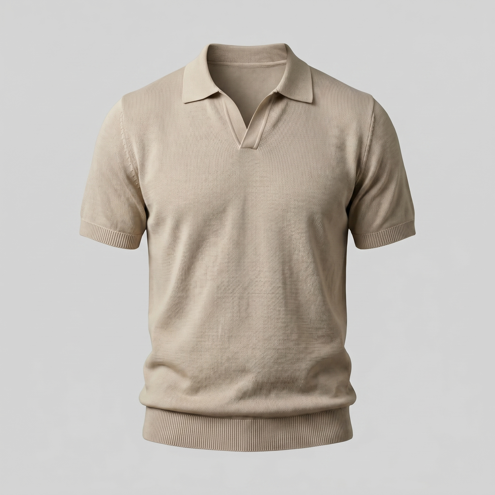 Fijngebreid Poloshirt Heren Met Open Kraag | Navando