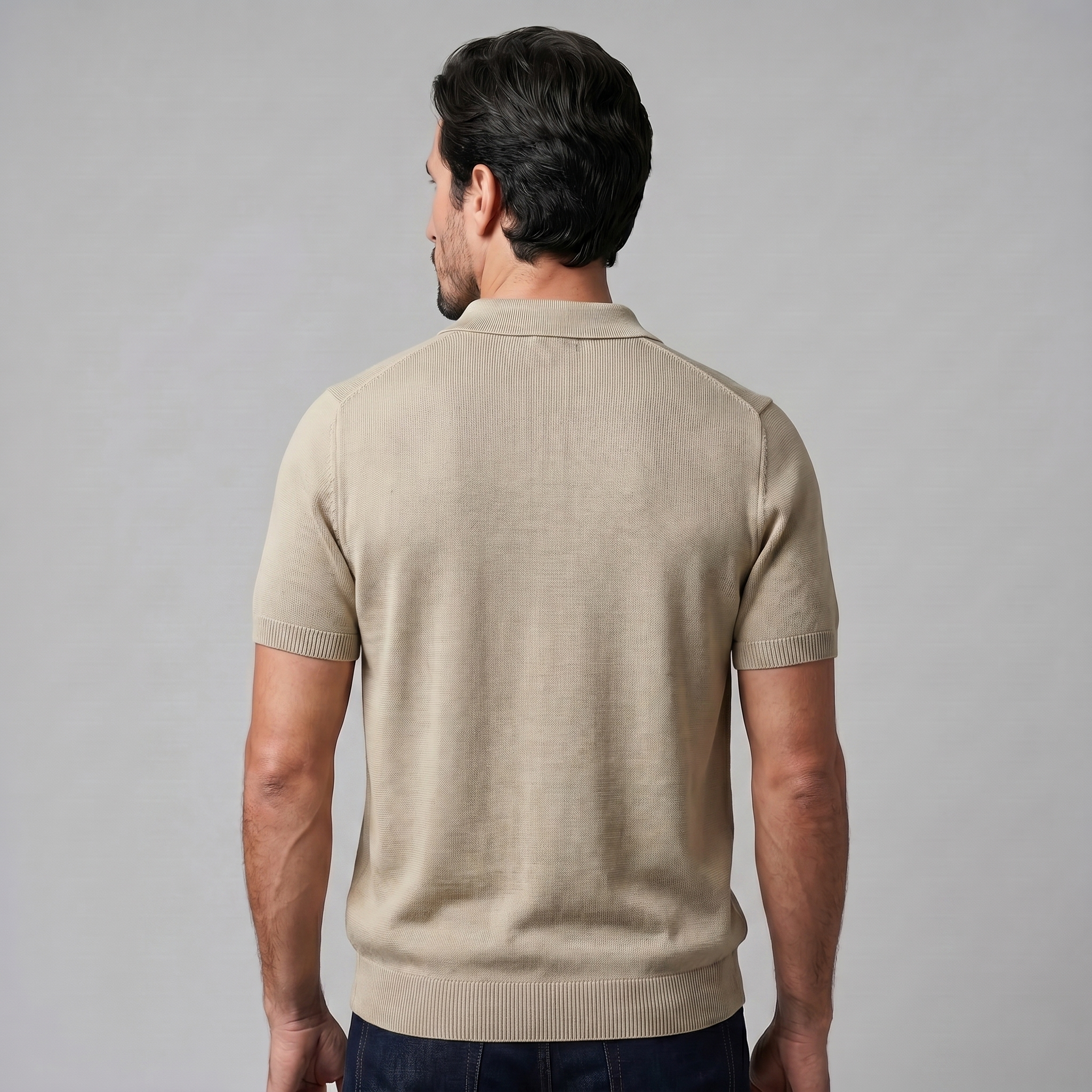 Fijngebreid Poloshirt Heren Met Open Kraag | Navando