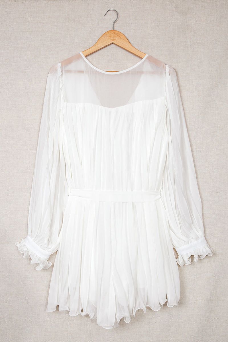 Dahlia - Getailleerde Mini Jurk met Lange Mouwen en V-Hals voor Dames