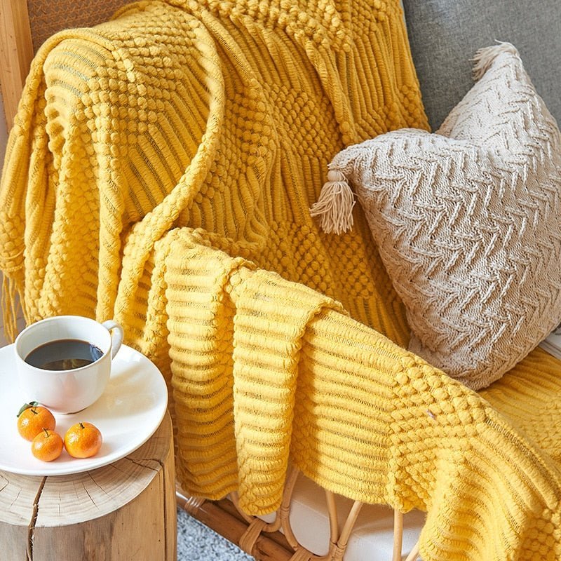 Gebreide Deken Met Scandinavisch Accentpatroon