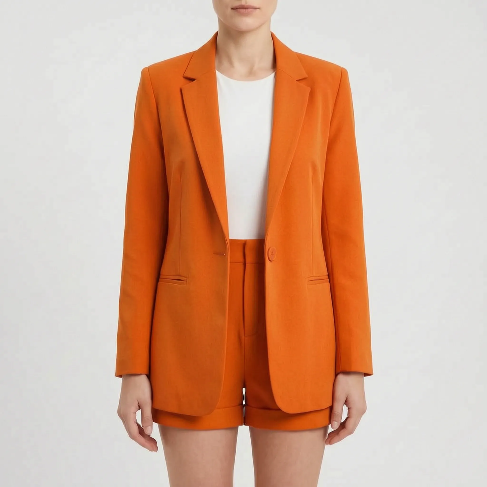 Gecoördineerde Short Met Blazer Set | Navando