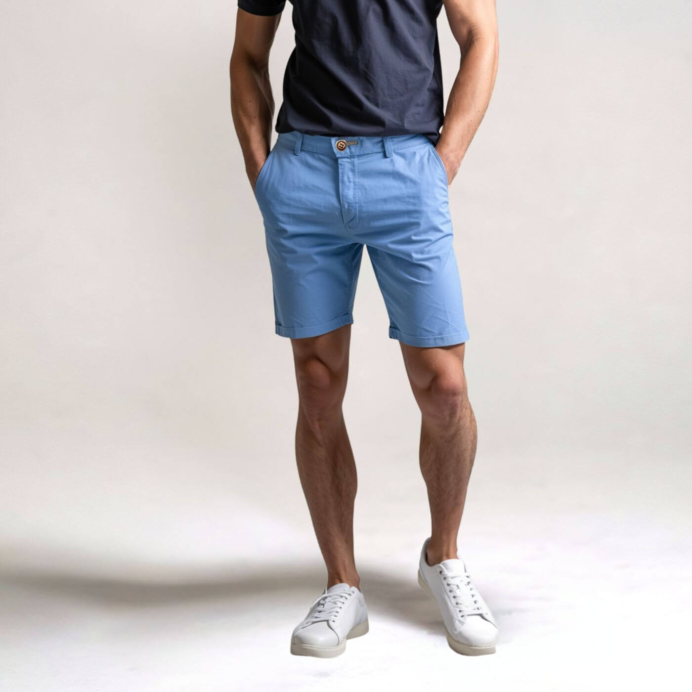Geklede Effen Chino Shorts | Navando