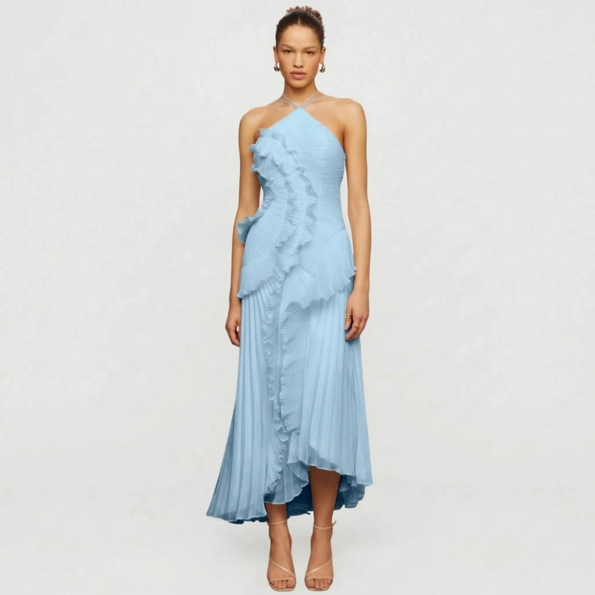 Geplooide Asymmetrische Jurk | Navando