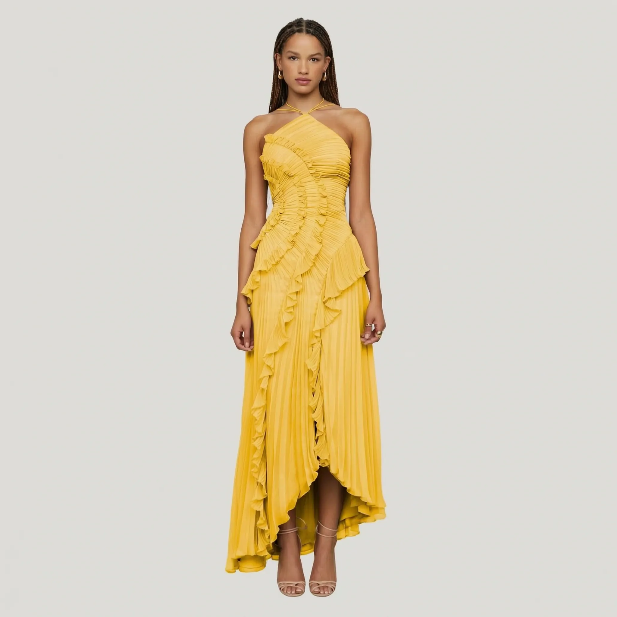 Geplooide Asymmetrische Jurk | Navando