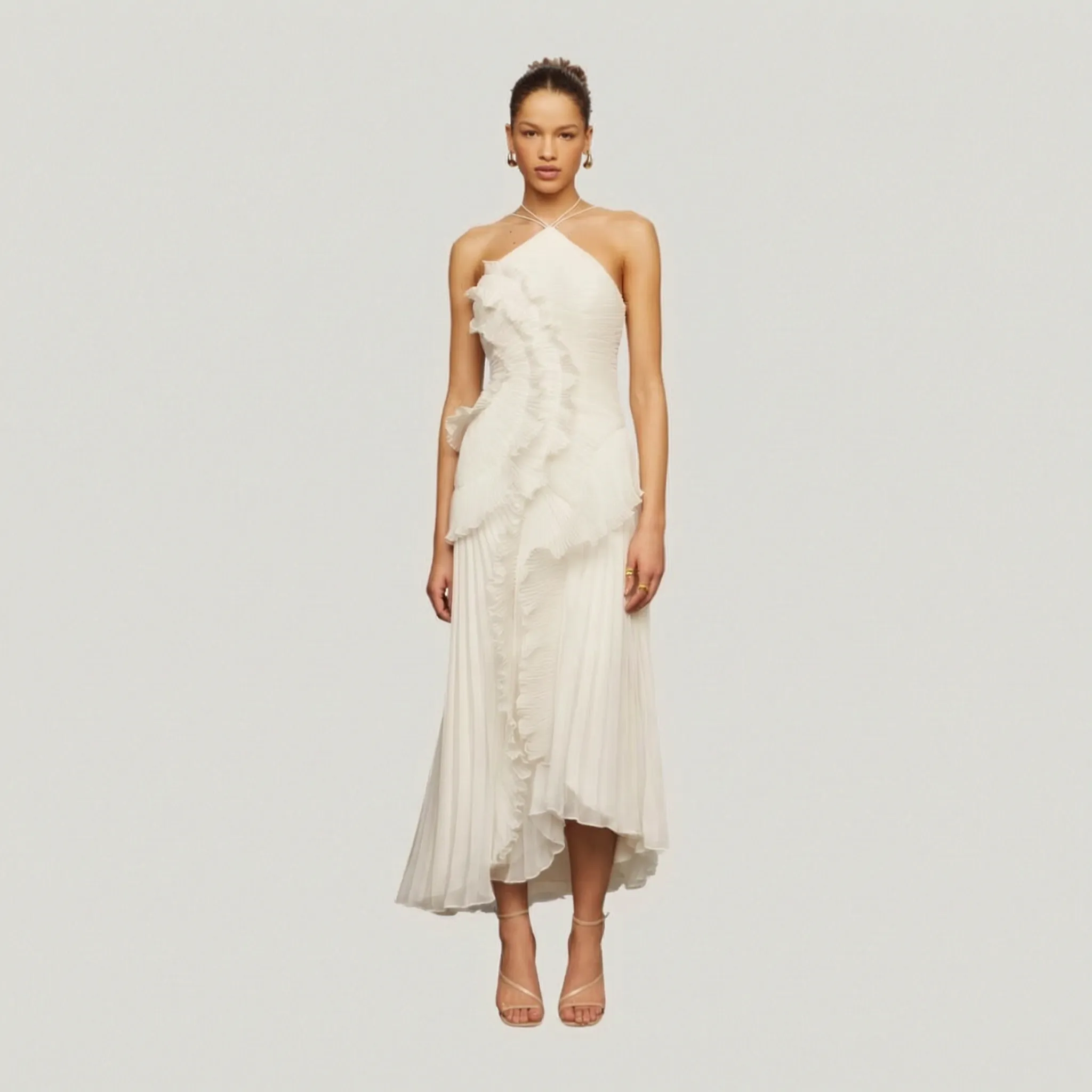 Geplooide Asymmetrische Jurk | Navando