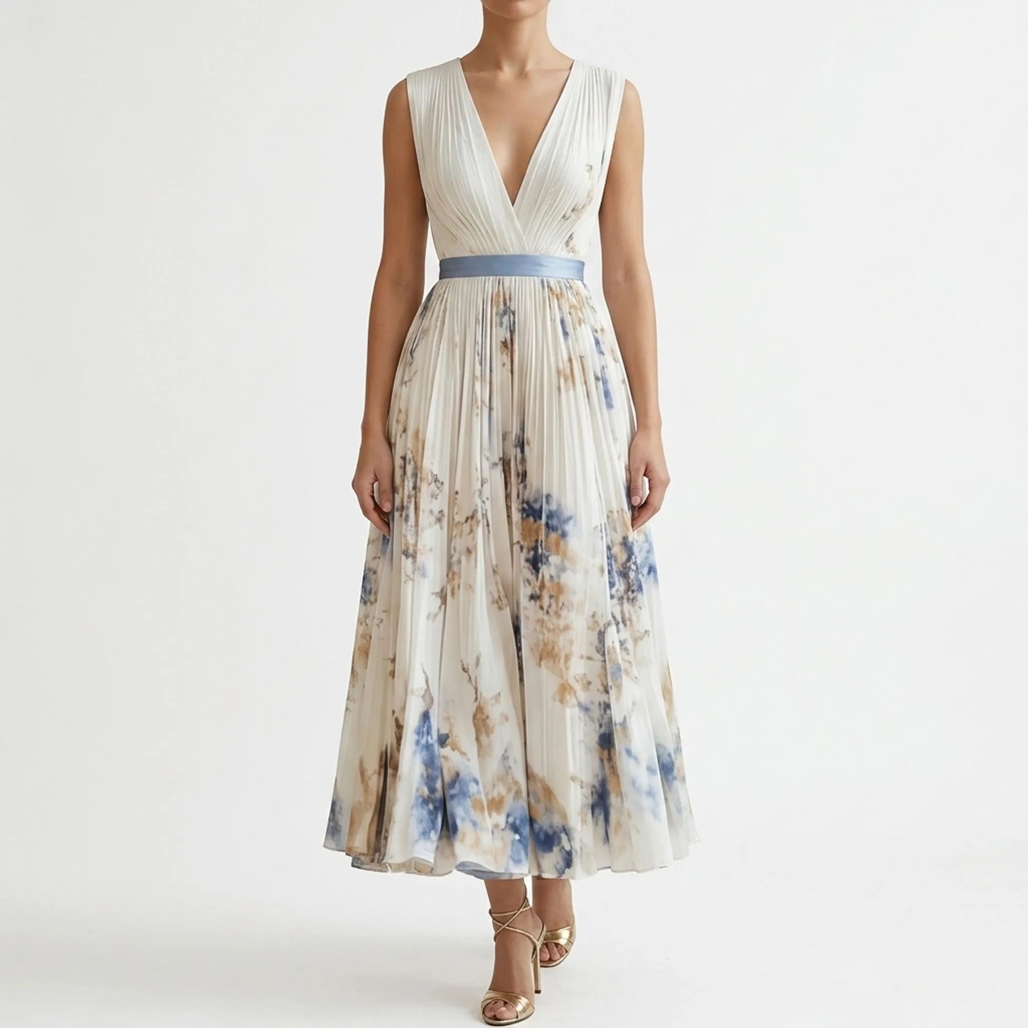 Geplooide Maxi-Jurk | Navando