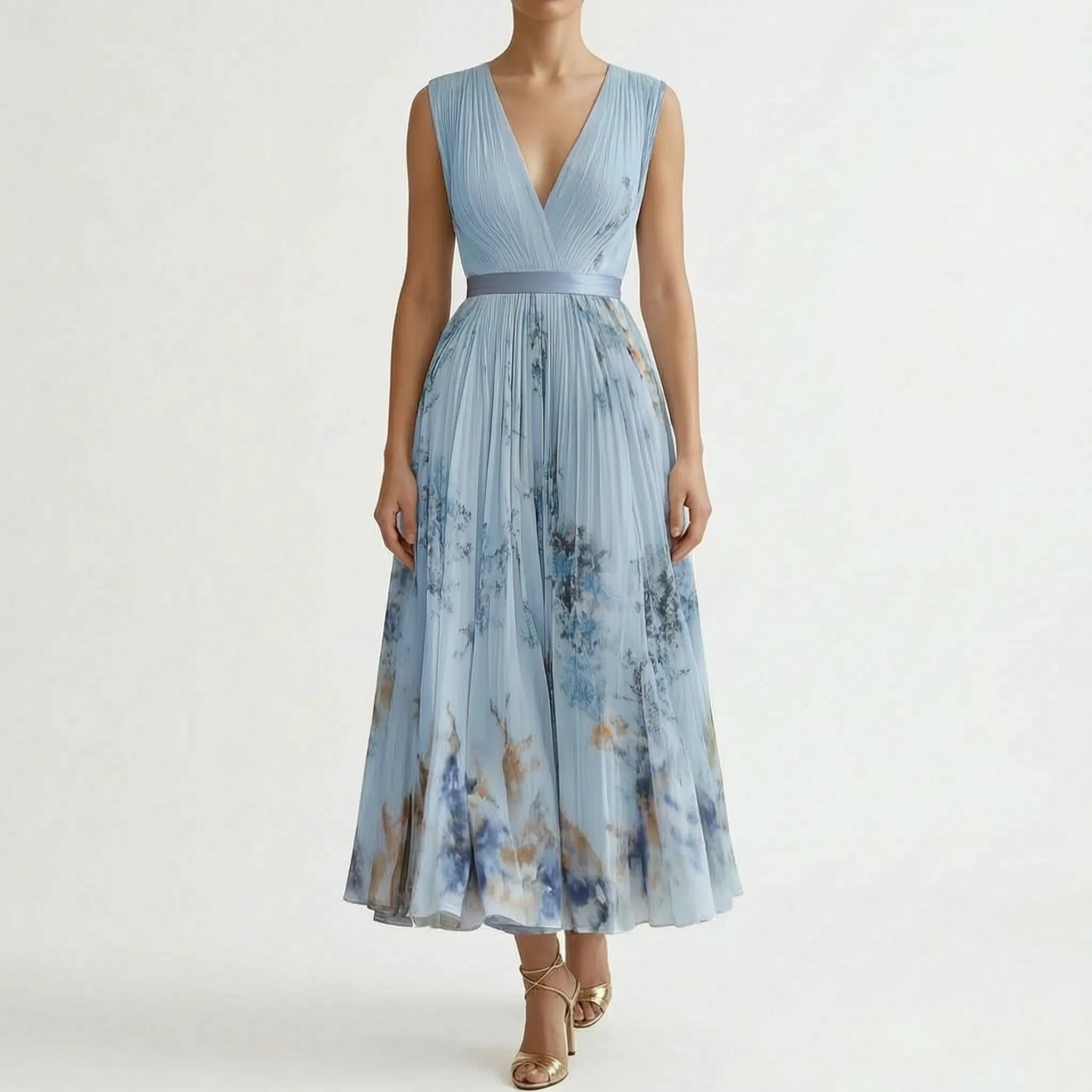 Geplooide Maxi-Jurk | Navando