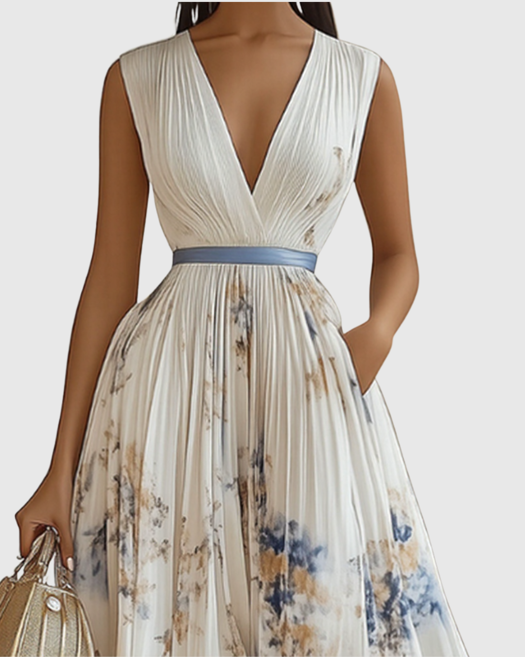 Geplooide Maxi-Jurk | Navando