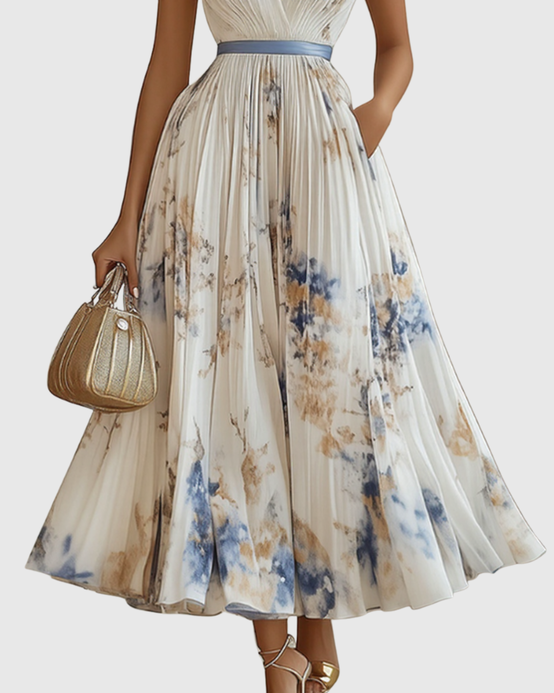 Geplooide Maxi-Jurk | Navando