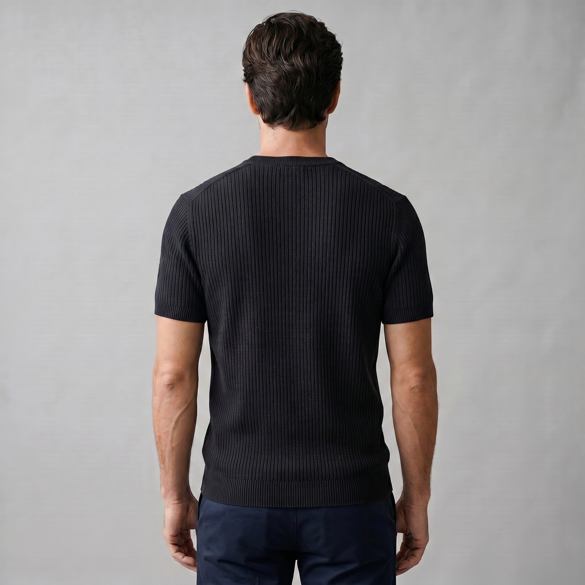 Gestructureerd Gebreid T-Shirt | Navando