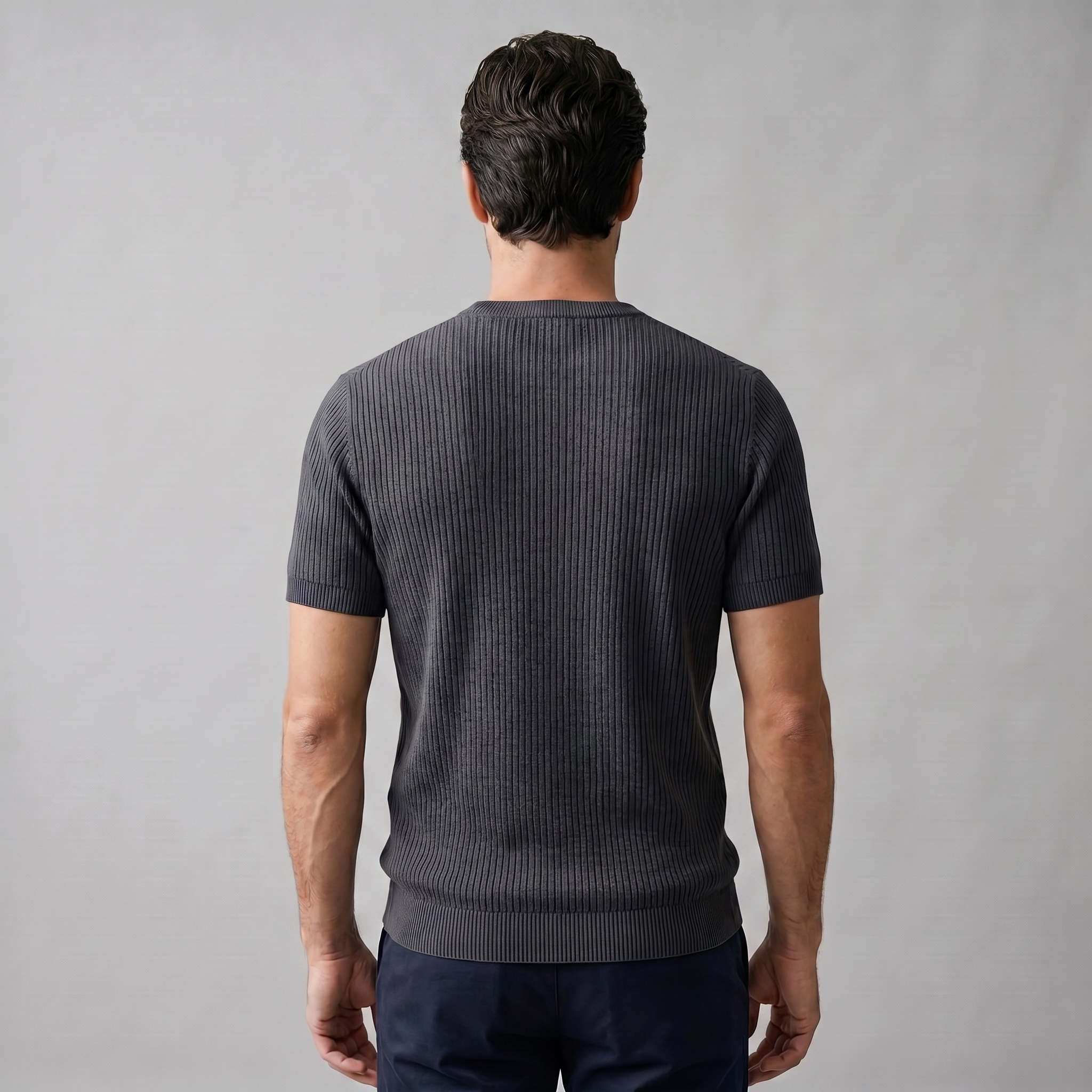 Gestructureerd Gebreid T-Shirt | Navando