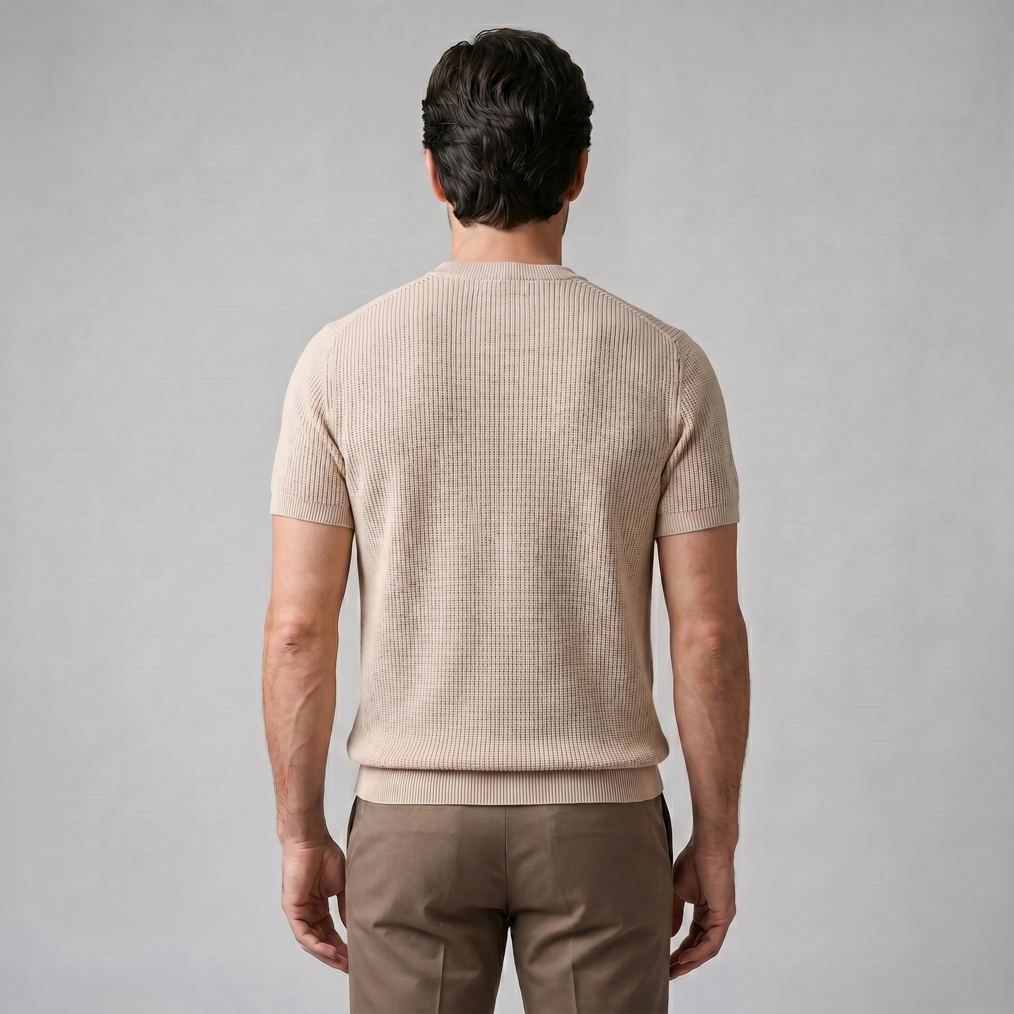 Gestructureerd Gebreid T-Shirt | Navando