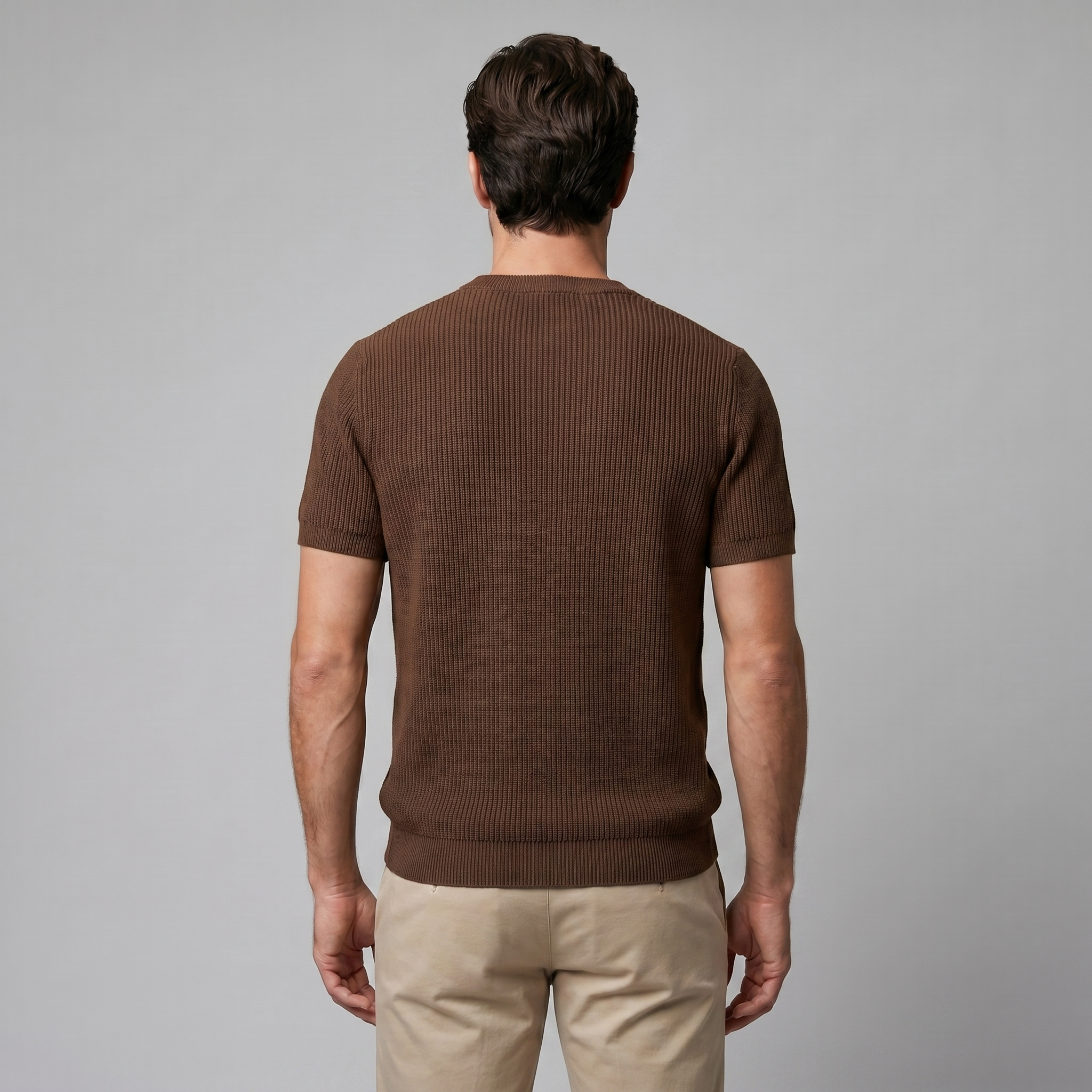 Gestructureerd Gebreid T-Shirt | Navando