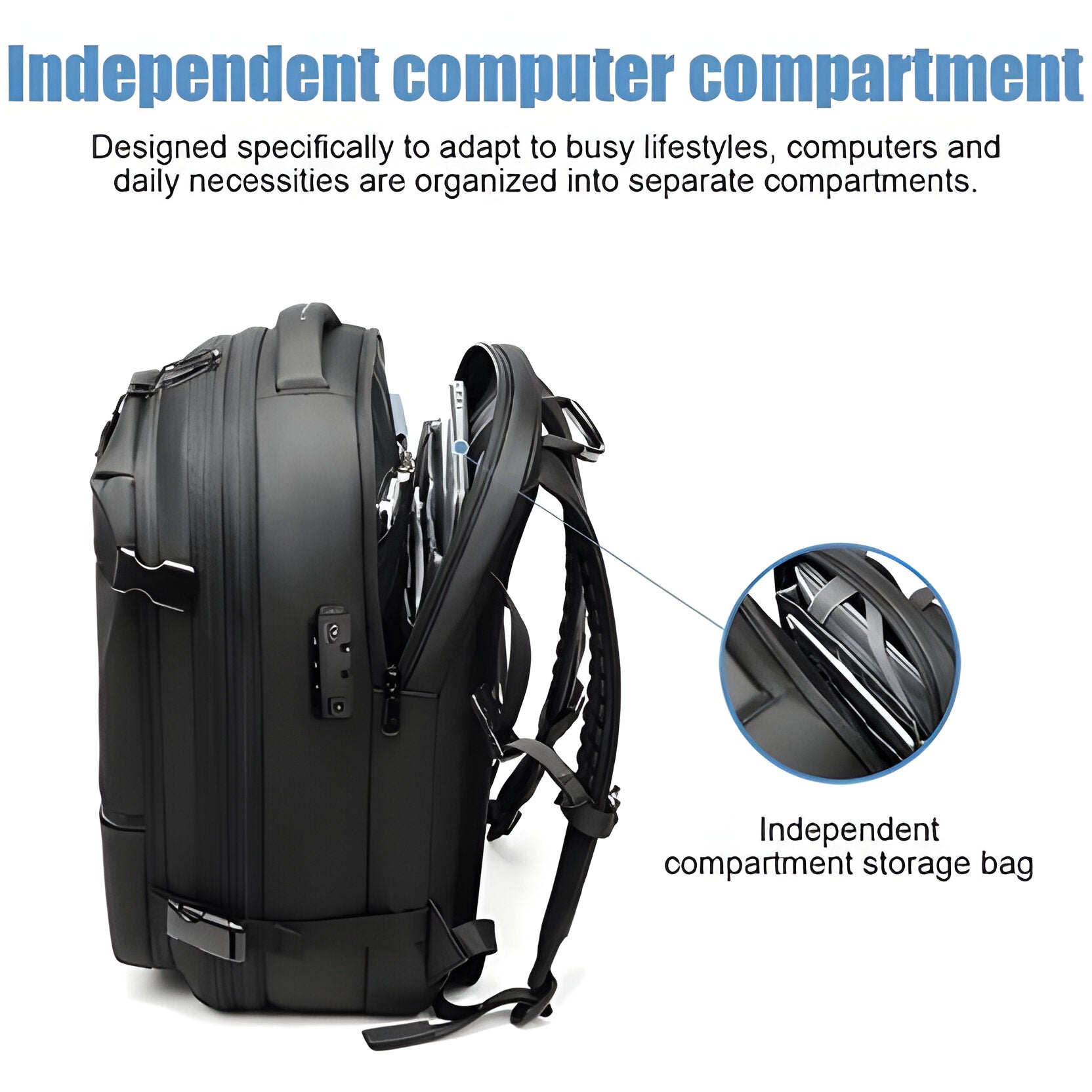 Gestructureerde Vacuum Rugzak Voor Handbagage | Navando