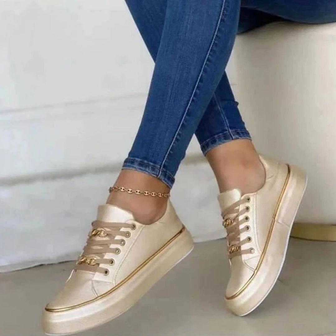 Baskets femme Orma - Accent doré chic