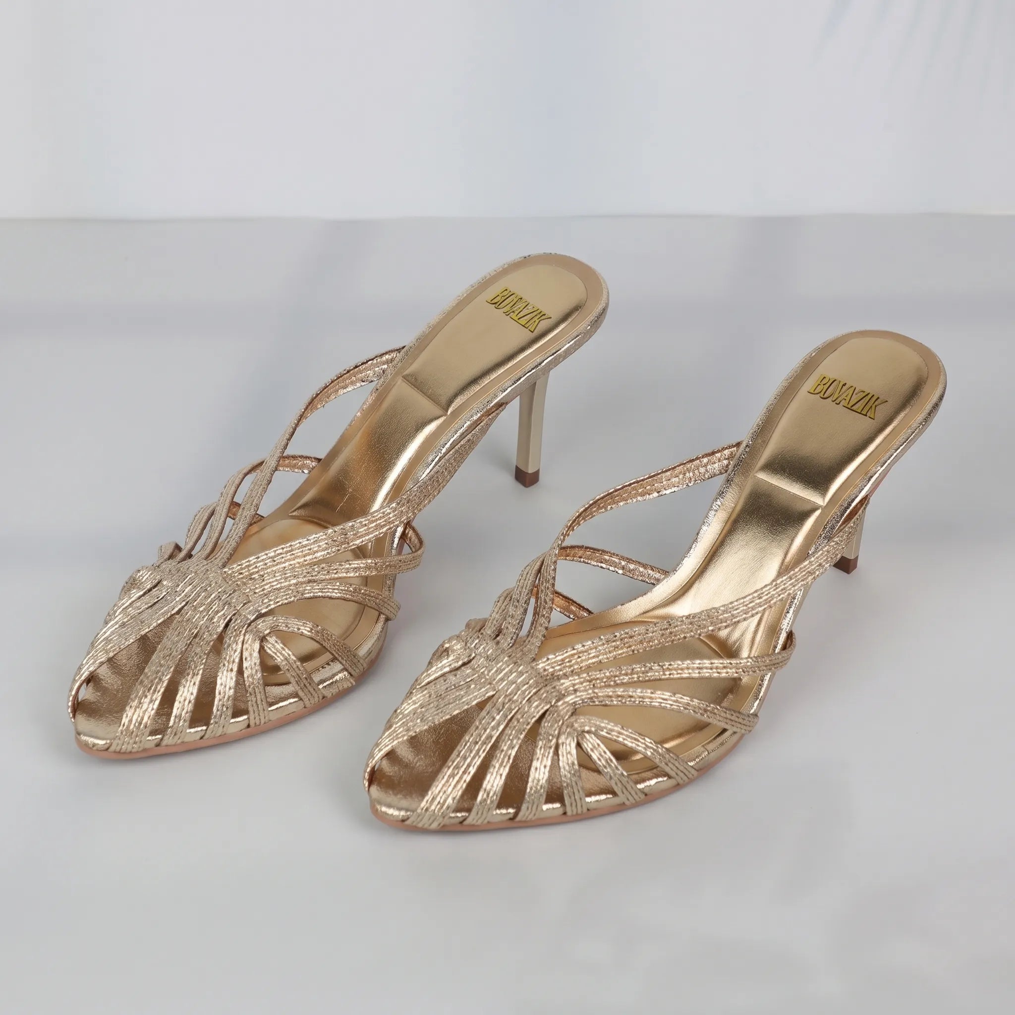 Gouden Stiletto Mule Met Puntneus | Navando