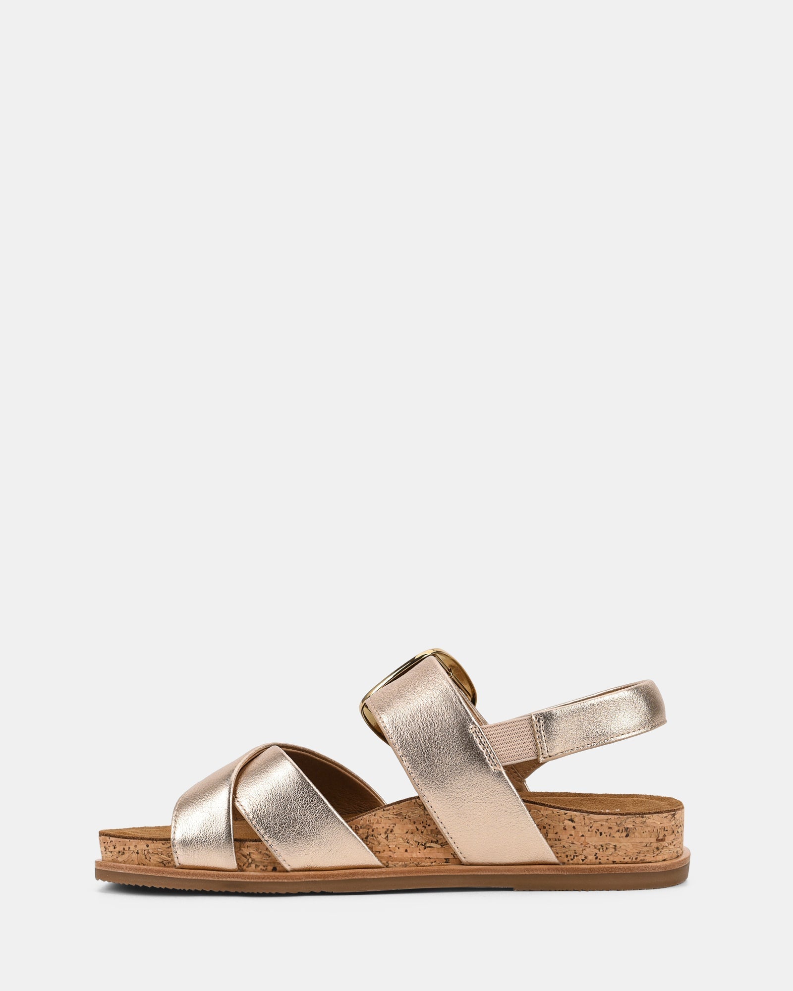 Goudkleurige Platte Sandaal | Navando