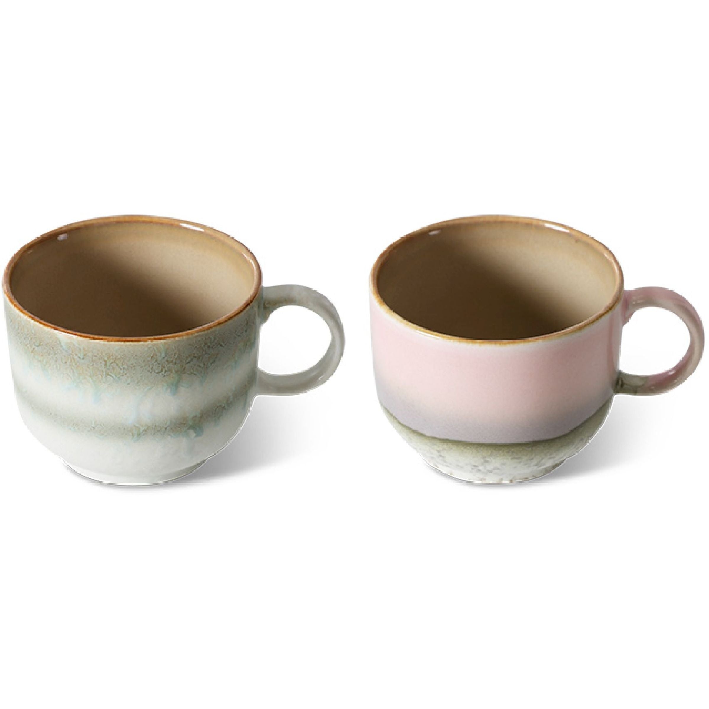 HK living 70's Keramiek theekopjes set van 2 1