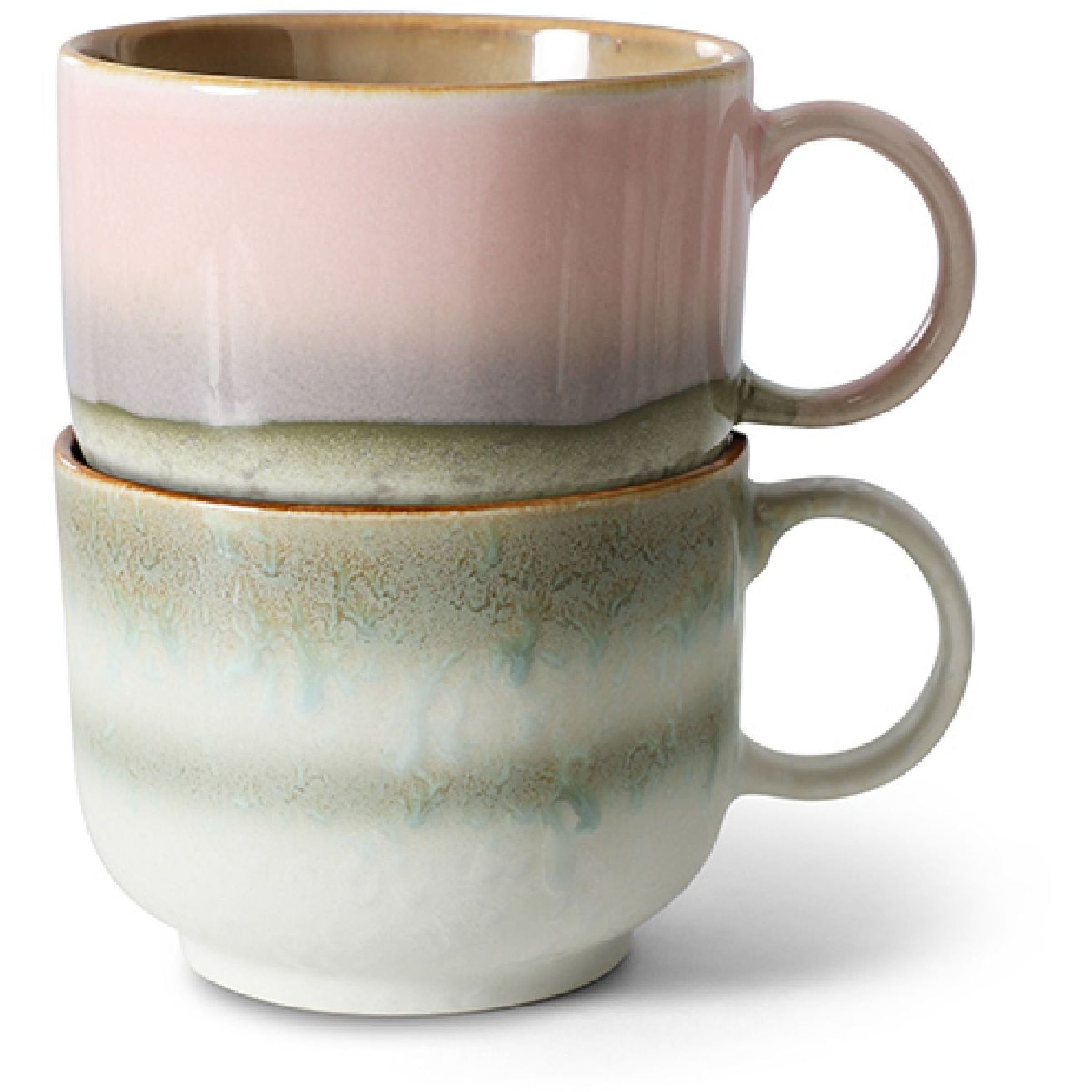 HK living 70's Keramiek theekopjes set van 2 2