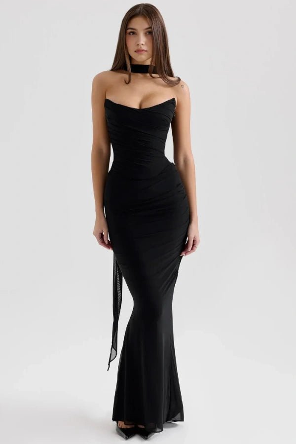 Hailey | Strapless corset dress in mesh fabric 1