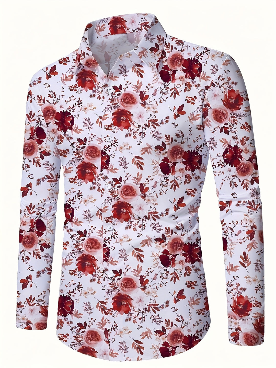 Heren | Bloemenprint lichtgewicht overhemd 8