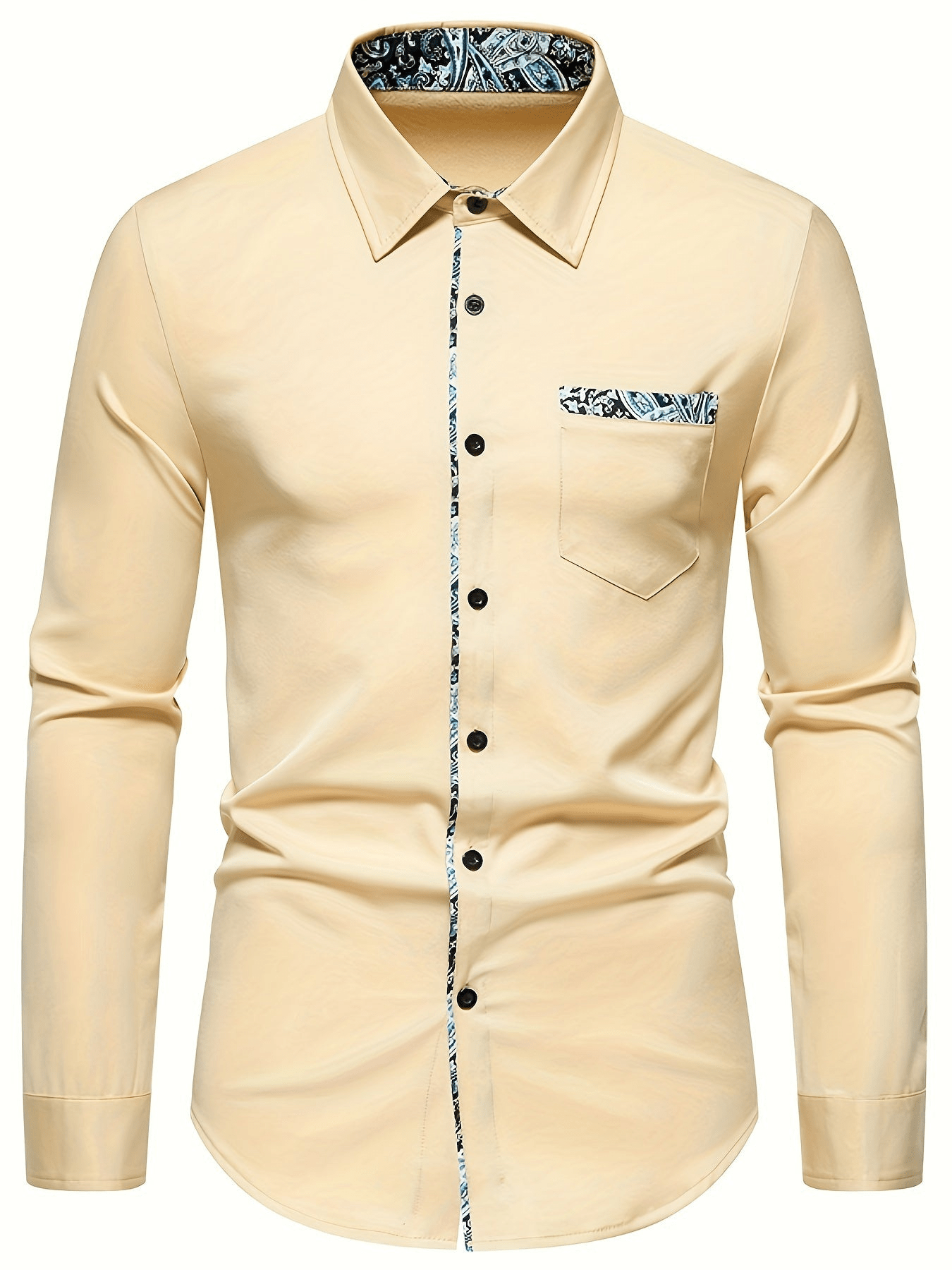 Herenoverhemd met lange mouwen en paisleymotief, gemaakt van hoogwaardig materiaal 5