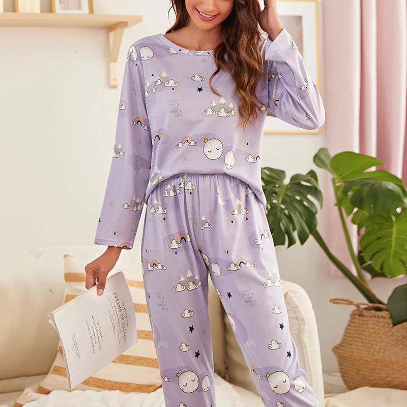 Homewear | Cartoonprint pyjama met korte mouwen 22