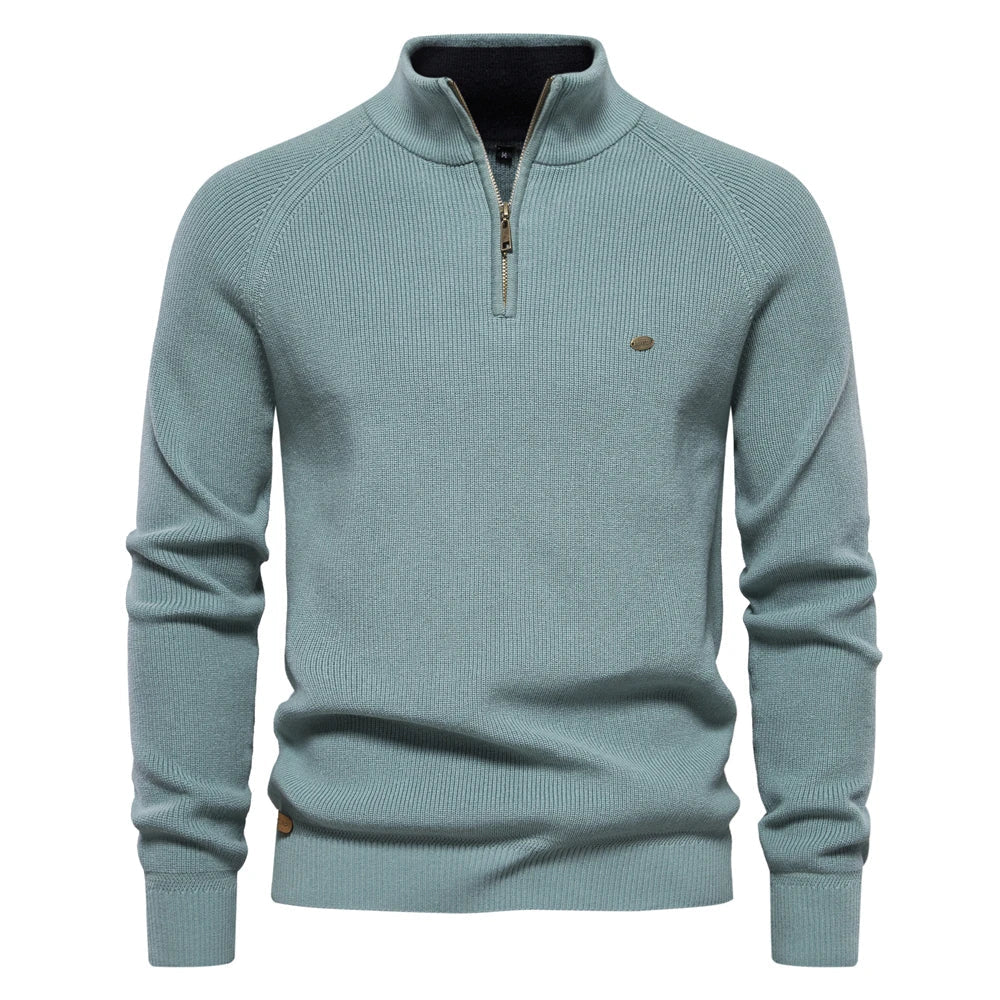 Hoog Col | Katoenen Cardigan Met Rits 9