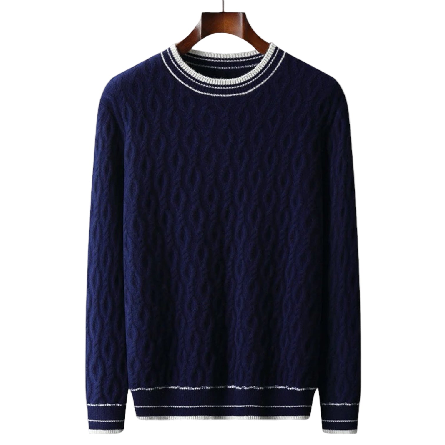 Navando | Kabelstrickpullover aus Wollmischung