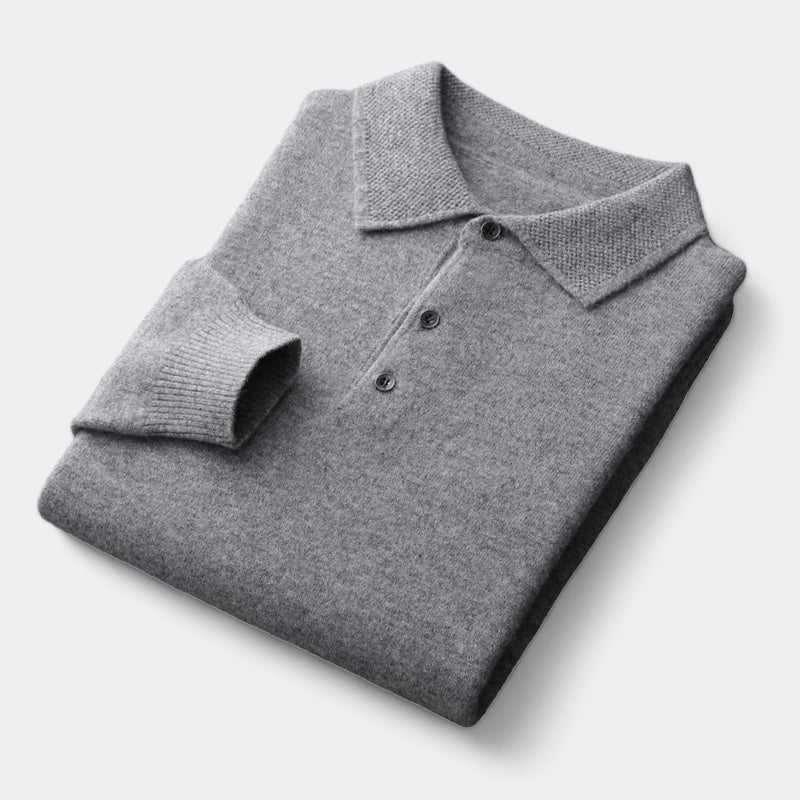 Navando | Polo gebreide trui van wolmix