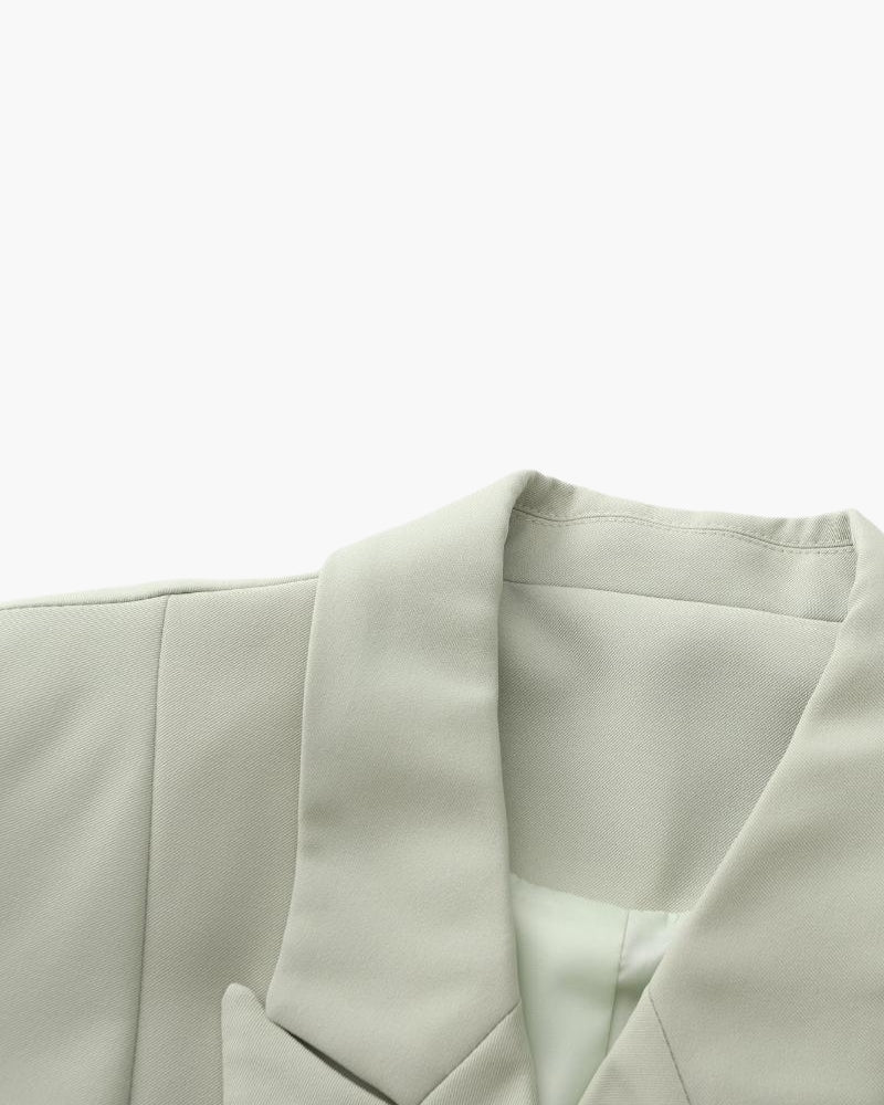 Oversized groene double-breasted blazer – lichtgewicht dameslaag