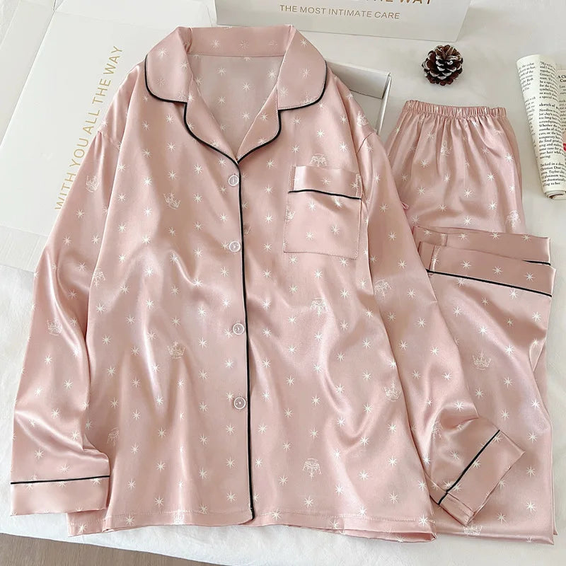 Japanse stijl | Sterrenprint ijszijde nachtkleding 1