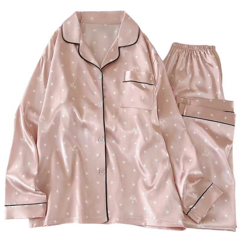 Japanse stijl | Sterrenprint ijszijde nachtkleding 4