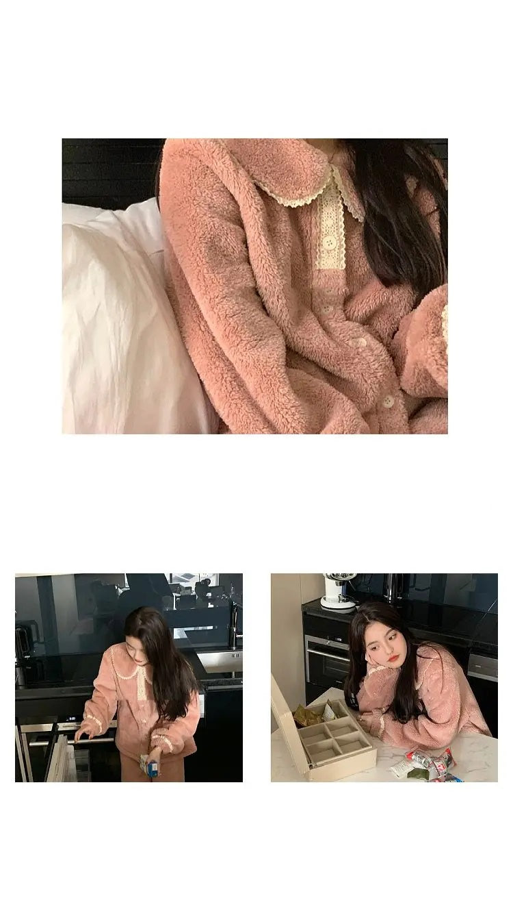 Jasmijn | Flanel en koraalfleece pyjama set dames 6