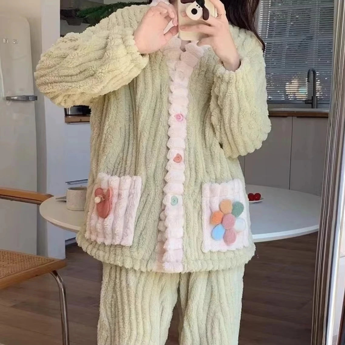 Kawaii | Zachte flanellen loungewear set 4