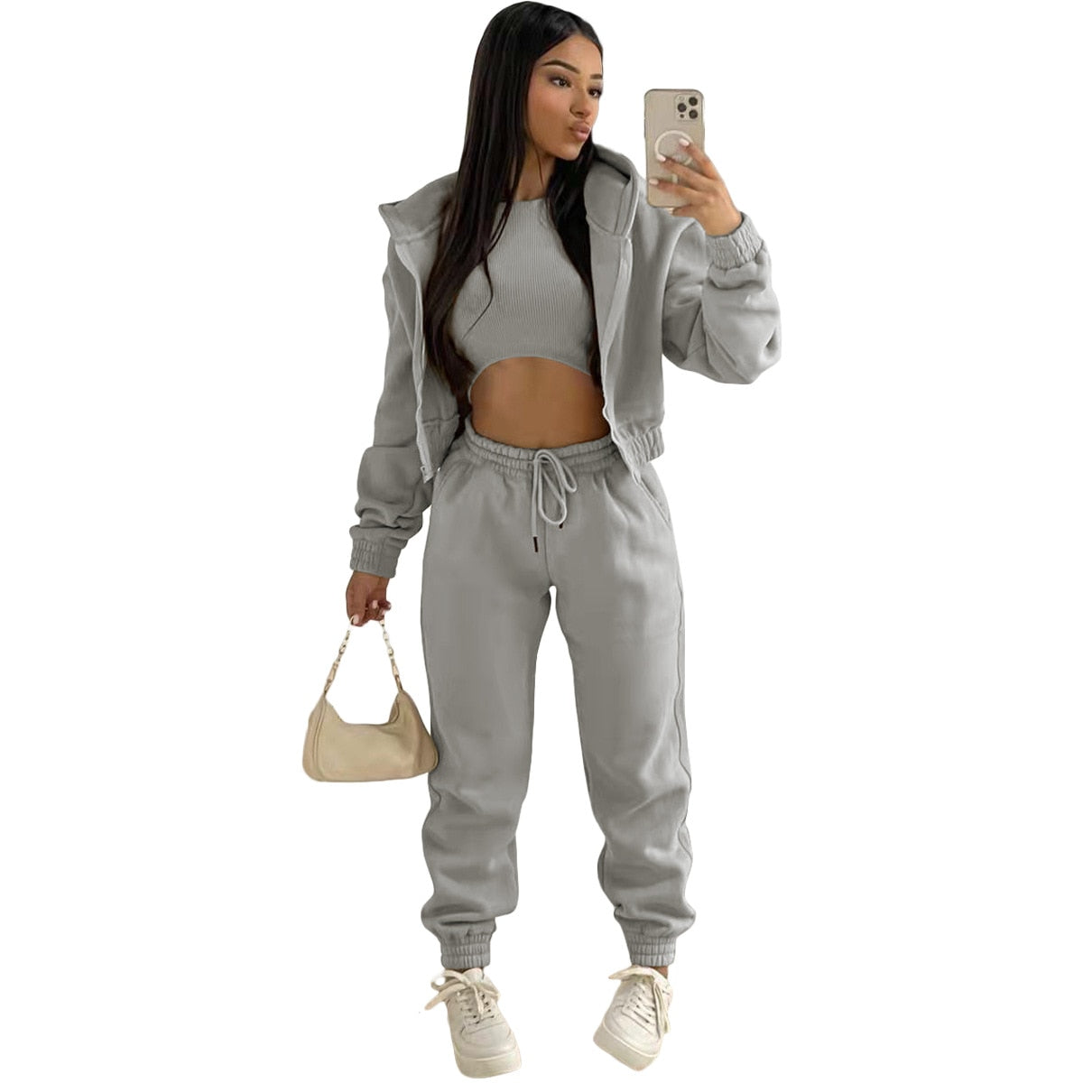 Kelby | Comfy 3-delige set met crop top 8