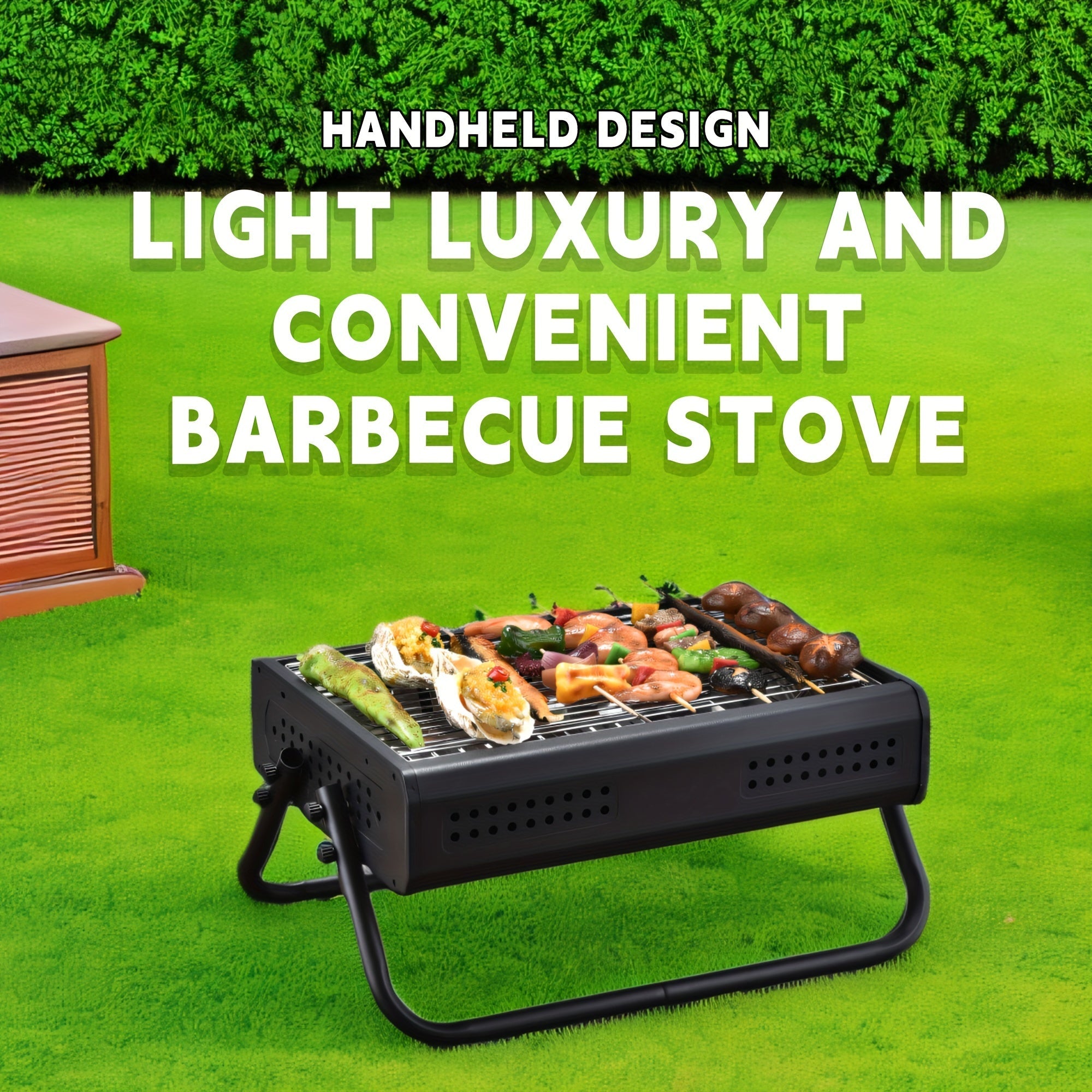 KitchenCrest | Compacte houtskoolgrill met opvouwbare poten 1