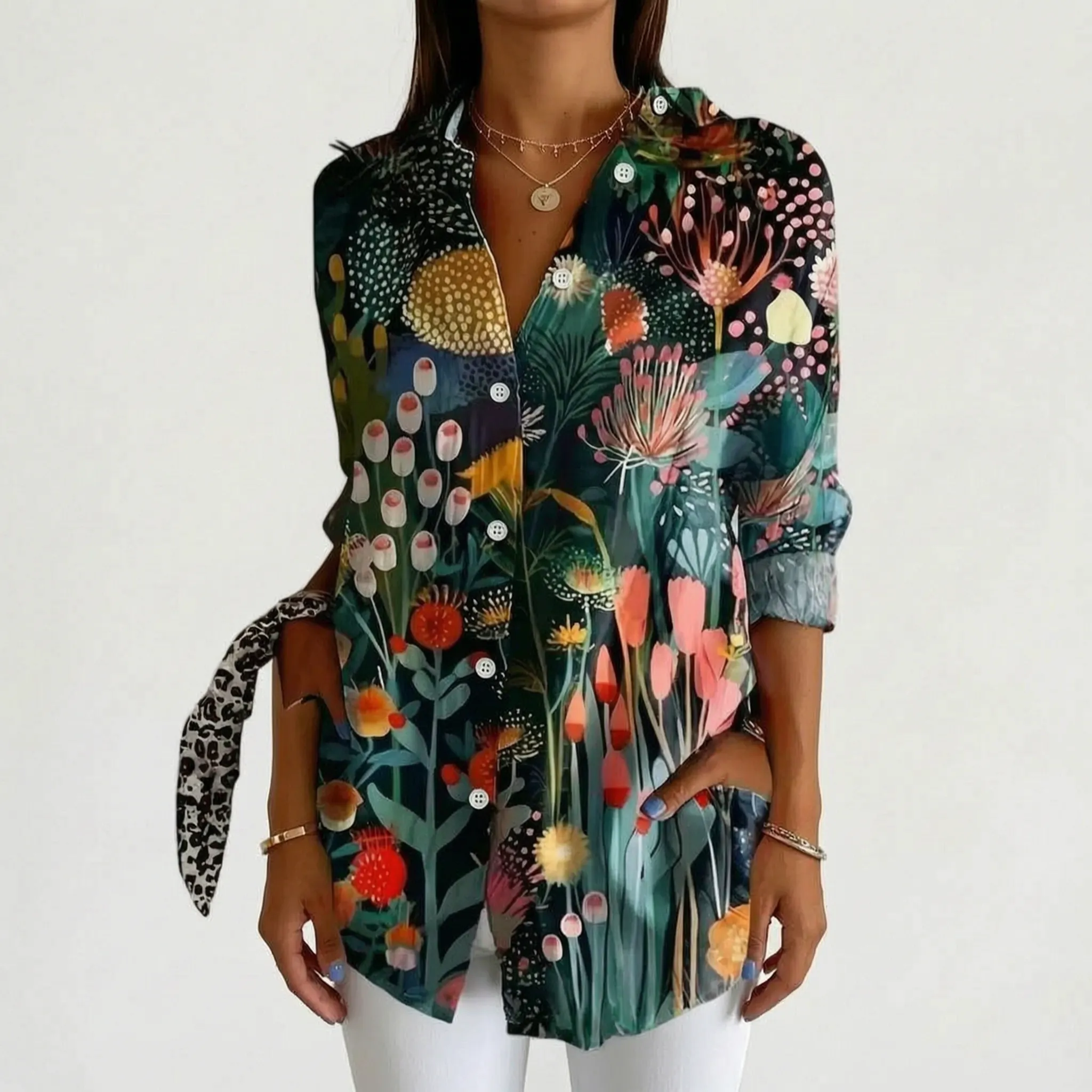 Kleurrijke Blouse Met Knoopsluiting | Navando